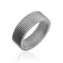 Bague homme � fines mailles d'acier