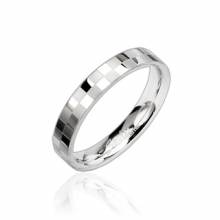Bague homme acier � motif damier argent�