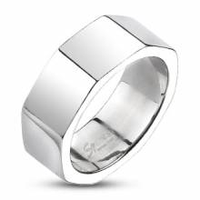 Bague homme acier octogonale