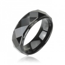 Bague homme tungstene Black Wedge