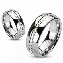 Bague homme tungstene et argent...