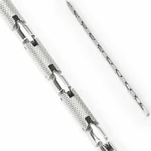 Bracelet homme acier � mailles cylindriques style lime