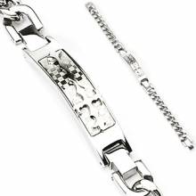 Bracelet homme acier croix � fleur de lys
