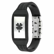 Bracelet homme acier et caoutchouc Tr�fle