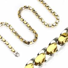 Collier homme acier lumi�re dor�e