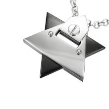 Pendentif homme acier �toile de David moderne
