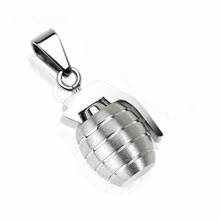 Pendentif homme acier grenade silver
