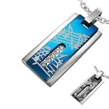 Pendentif homme acier plaque musique