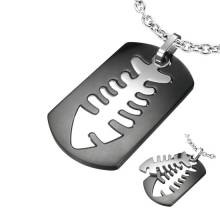 Pendentif homme acier plaque poisson