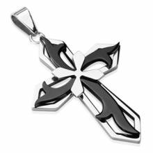Pendentif homme croix acier � arabesques