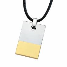 Pendentif homme tungst�ne rectangle bicolore