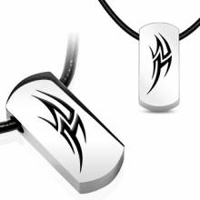 Pendentif plaque acier �clair tribal