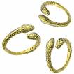 Bague dorée en forme de serpent à deux têtes en acier