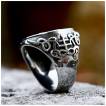 Bague du Diable en acier � pentacle 