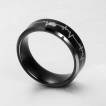 Bague en tungst�ne noir � �lectrocardiogramme coeur