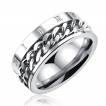 Bague homme acier � chaine et chiffres romains