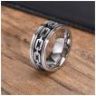 Bague homme aspect chaine � bandeau tournant en acier