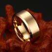 Bague homme dorée en tungstene à bandeau brossé