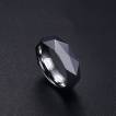 Bague homme facett�e en tungst�ne gris