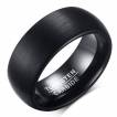 Bague homme noire bomb�e en tungst�ne bross�