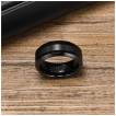 Bague homme noire en Tungst�ne � bande centrale bross�e