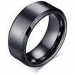 Bague homme noire en tungstene � bandeau bross�
