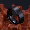 Bague homme noire en tungstene � bandeau bross�