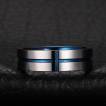 Bague homme tungstene Blue Cross