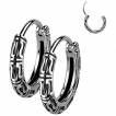 Boucles d'oreilles acier � reliefs style serpents ondul�s (paire)