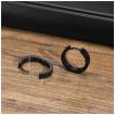 Boucles d'oreilles homme fines noires � Runes Vikings en acier