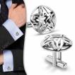 Boutons de manchettes acier à étoiles concentriques