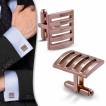 Boutons de manchettes rectangulaires ajour�s en acier cuivr�