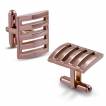 Boutons de manchettes rectangulaires ajour�s en acier cuivr�