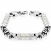 Bracelet homme acier � cylindres rectangulaires grav�s