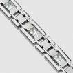 Bracelet homme acier � mailles rectangulaires serties