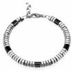Bracelet homme acier � perles en forme d'�crous