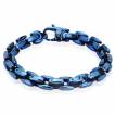 Bracelet homme acier bleu � mailles carr�es