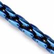 Bracelet homme acier bleu � mailles carr�es