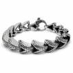 Bracelet homme acier � maillons style �cailles de dragon