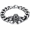 Bracelet homme biker en acier � crane et cl�s � molette