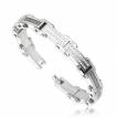 Bracelet homme en acier pav� de pierres et d�cor� de labyrinthes