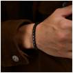 Bracelet homme rivi�re de zirconiums noirs 