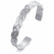 Bracelet rigide homme jonc aspect tressé en acier