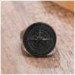 Chevali�re homme noire en acier � design compas de navigation maritime
