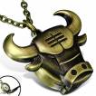Collier cuivr� avec m�daillon montre vintage � t�te de taureau