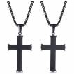 Pendentif croix noire potencée en acier
