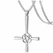 Pendentif acier croix de satan (invers�e et pentacle)