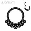 Anneau segment en Titane noir � billes asym�triques