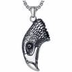 Pendentif acier tête d'aigle impérial