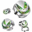 Ecarteur plug en acier � visage terrifiant style Halloween (d�vissable)